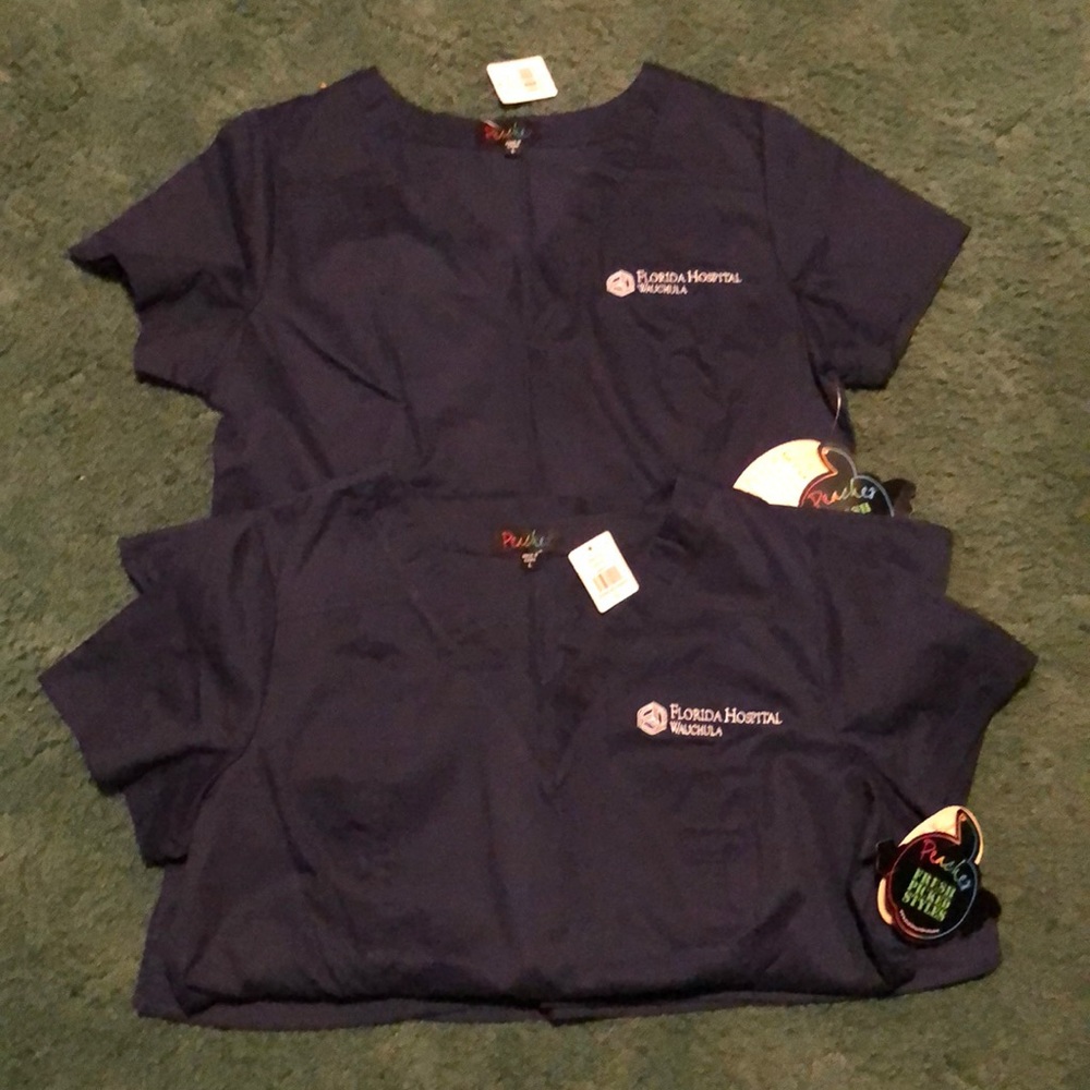 (2) NWT Peaches Uniforms Scrub Top